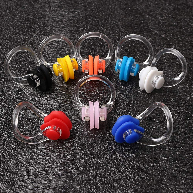8 Pieces Silicone Swimming Nose Clip, Waterproof Silica Gel Surfing Nose Plug Protector Soft Latex Plugs for Kids and Adults (8 Colors) - BeesActive Australia