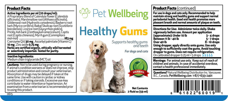 Pet Wellbeing - Healthy Gums for Cats - Natural Support for for Healthy Gums, Teeth and Breath in Felines - 2oz (59ml) - BeesActive Australia