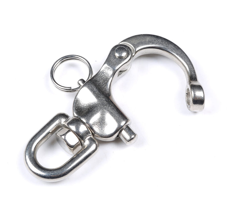 [AUSTRALIA] - Mxeol Swivel Eye Snap Shackle Quick Release Bail Rigging Sailing Boat Marine Stainless Steel Clip Pair 2-3/4", Silver 