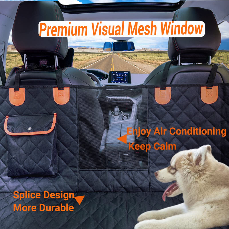 EasyHaWei Dog Car Seat Cover for Back Seat 600D Scratchproof Nonslip Durable Waterproof Cars Pet Backseat Covers with Mesh Window Dogs Hammock for Car，SUV, Truck (Black) - BeesActive Australia