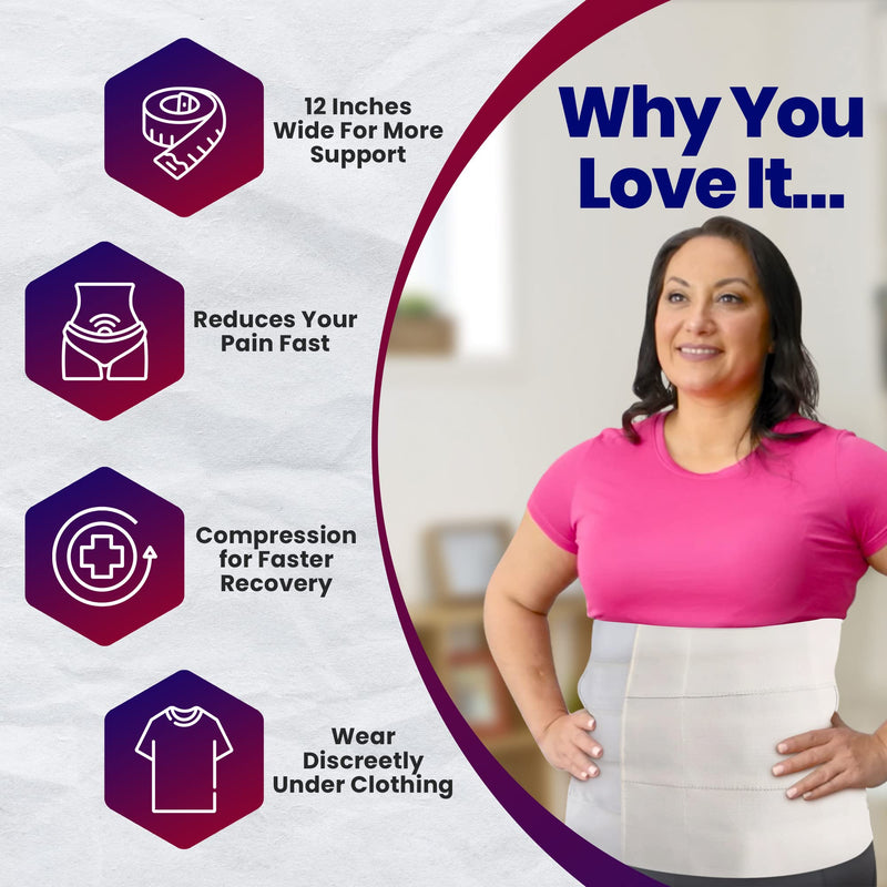 Armstrong Amerika Wide Abdominal Binder Belly Wrap – Plus Size Postpartum Tummy Tuck Belt Provides Slimming Bariatric Stomach Compression or to Help Hernia or Post Surgery Healing & Support (XXL) XXL (Pack of 1) - BeesActive Australia