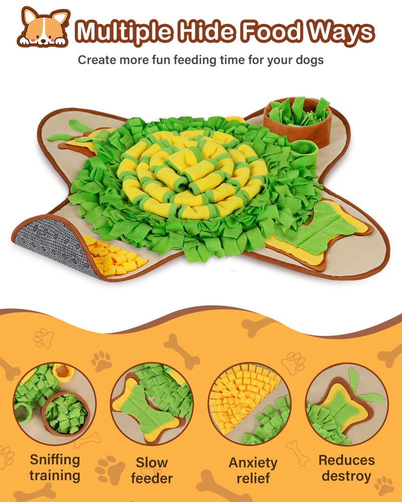 Snuffle Mat for Large Dogs, Interactive Sniff Feeding Training Mat for Puppy Slow Feeder Play Activity Game for Boredom and Stress Relief for Outdoor Indoor Small Medium Breed Pet - BeesActive Australia