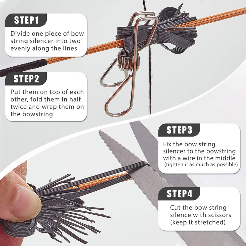 String Silencer Bow Noise Recurve Bow String Whiskers Silencers Noise Cancelling for Recurve Compound Bow (4) - BeesActive Australia