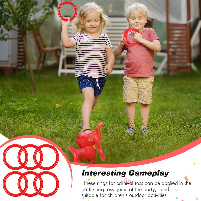 12 Pieces Ring Toss Rings for Bottles Red Plastic Rings for Ring Toss Plastic Bottle Ring Toss Game Carnival Games Wine Toss Rings Small Fun Target Ring Toss Rings for Backyard Outdoor Parties, 2 Inch - BeesActive Australia