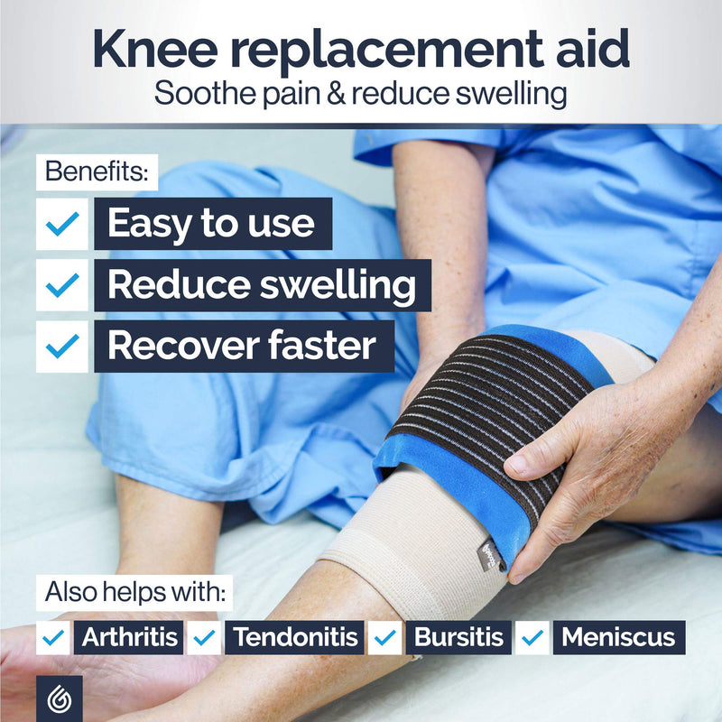 Knee Pain Relief Gel Pack - Hot Cold Ice Packs for Sports Injuries, Reusable Heat Pads (3in1 Compress Wrap fits Ankle, Foot, Elbow) First aid for Reduce Swelling, Replacement Surgery - Gelpacks Direct - BeesActive Australia