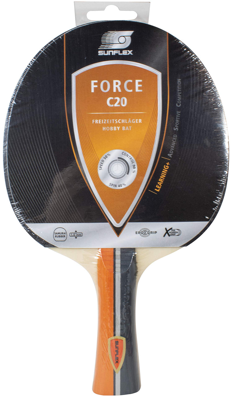 Sunflex Force C20 Table Tennis Racket - Ping Pong Bat for Advanced Training Wooden Racket with Smooth Rubber and Sponge - for The Player Wanting to Improve Their Table Tennis Game - BeesActive Australia