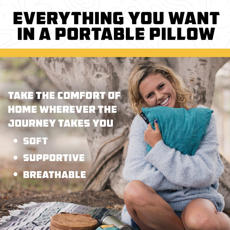 Wise Owl Outfitters Camping Pillow - Essential Camping Accessories, Backpacking Pillow for Sleeping and Traveling - Compressible Memory Foam Travel Pillow, Compact - Small/Medium Blue Medium (Pack of 1) - BeesActive Australia