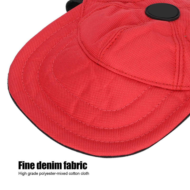 Dog Baseball Cap, Red Pet Baseball Hat Adjustable Outdoor Sunhat Travel Sport Hat with Ear Holes for Puppy Dogs Medium - BeesActive Australia