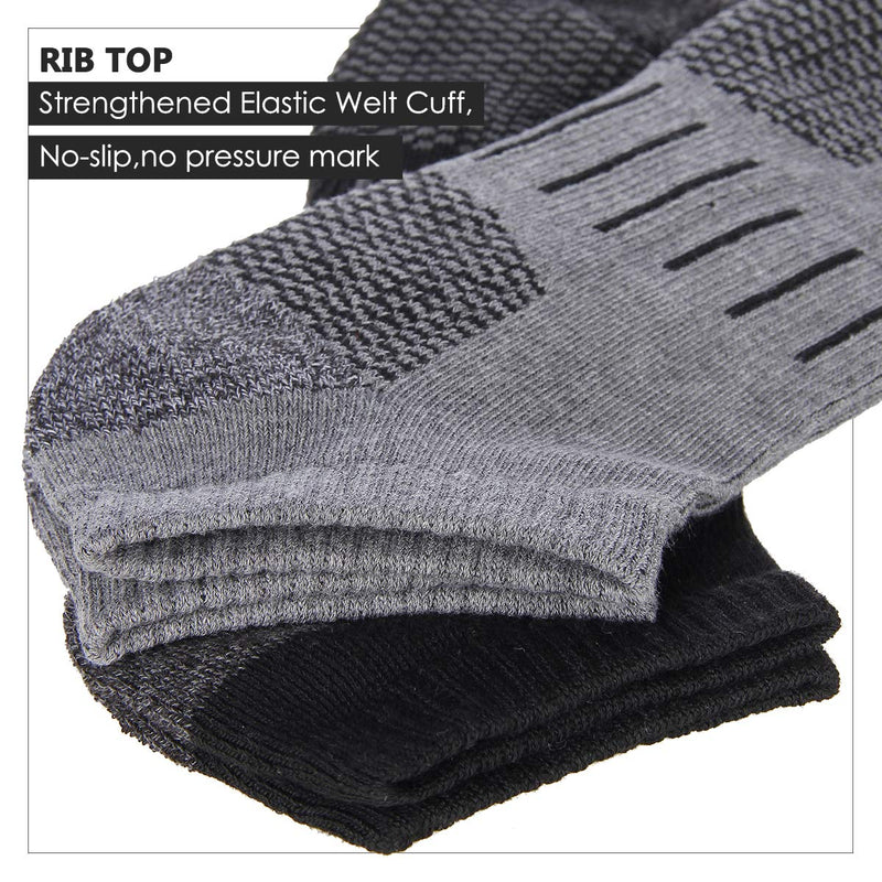 [AUSTRALIA] - Heatuff Mens Athletic Ankle Socks Moisture Wicking Cushion Running Low Cut Sock 6 Pack A-white 6 Pairs Shoe Size: 6-12 