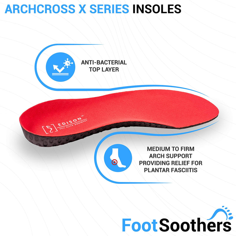 Edison Elite XXII Elite Podiatry® ArchCrossX Arch-support orthotic insoles For heel pain, plantar fasciitis, knee and backpain insoles! UK L: 9-10.5 - BeesActive Australia