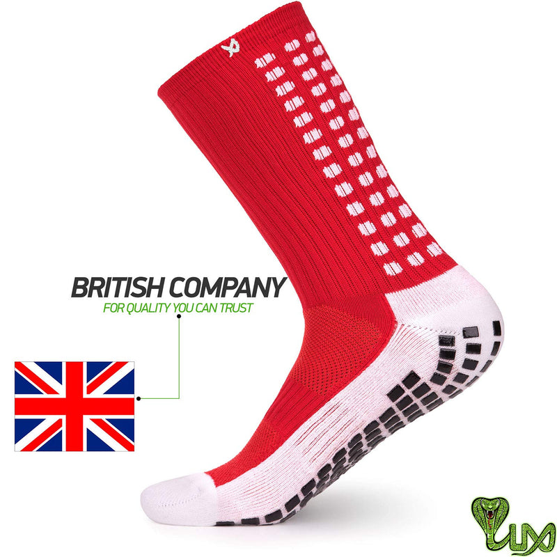LUX Anti Slip Soccer Socks,Non Slip Football/Basketball/Hockey Sports Grip Pads Socks… Red - BeesActive Australia