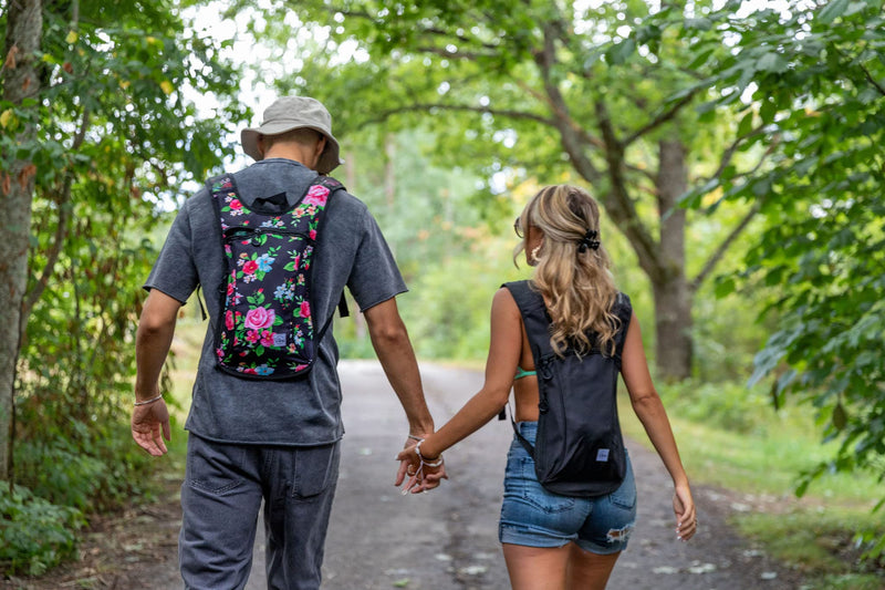 Vibe Hydration Backpack Pack from Recycled Polyester - 2L Bladder for Women Men Rave Black - BeesActive Australia