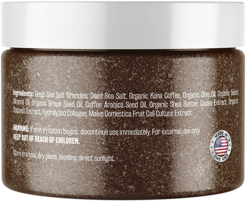 M3 Naturals Arabica Coffee Body Scrub Infused Collagen & Stem Cell - Best Natural Body Scrub, Facial Exfoliator, Anti Cellulite Scrub, Stretch Marks & Spider Vein Treatment 12oz - BeesActive Australia