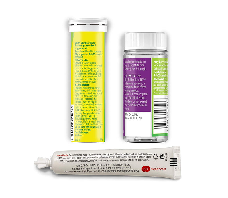 Hypowallet Hypo Wallet Contains Gluco Tabs, Gluco Juice & Gluco Gel, Fast Acting Glucose1 Units - BeesActive Australia