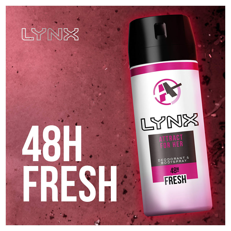 Lynx Attract For Her Washbag Gift Set, Ideal for Girls And Teenagers, Duo Pack Shower Gel And Deodorant Body Spray, Includes a Shower Loofah Puff - BeesActive Australia