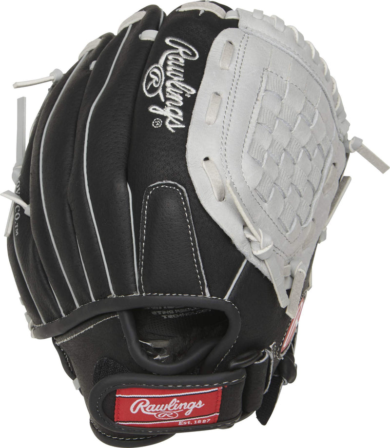 [AUSTRALIA] - Rawlings Sure Catch Youth Baseball Glove Series (9.5-11.5 inch Baseball/Tball Gloves) Right 10.5 inch Black/Gray 