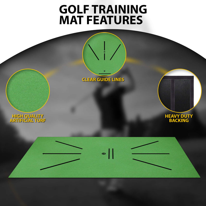 Golf Putting Training Mat, Indoor and Outdoor Golf Aid for Swing Detection Batting, Portable Non-Slip Golf Rug Velvet Turf Mat, The Perfect Golf Gift, Easy Swing Detection Alignment Training Aid - BeesActive Australia