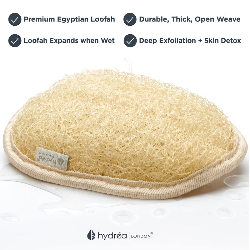 Hydréa London Organic Egyptian Loofah Luxury Exfoliating Body Pad Natural High Quality Spa Bodycare For Bath Shower - BeesActive Australia