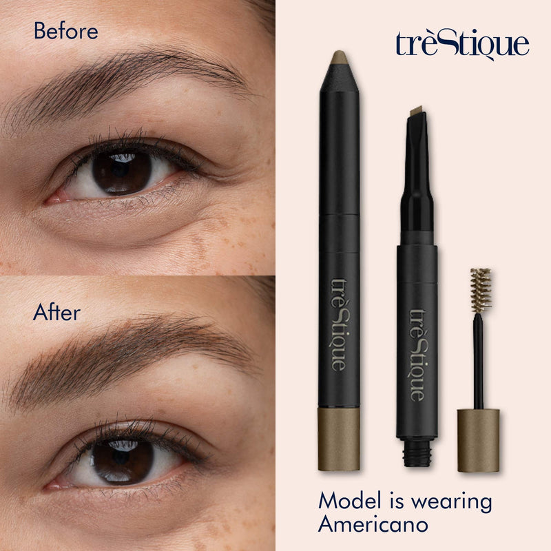 treStiQue Brow Pencil with Brow Gel, Eye Brow Pencil and Brow Gel, Brow Definer Pencil and Tinted Eyebrow Gel for Brows, Eyebrow Makeup Americano - BeesActive Australia