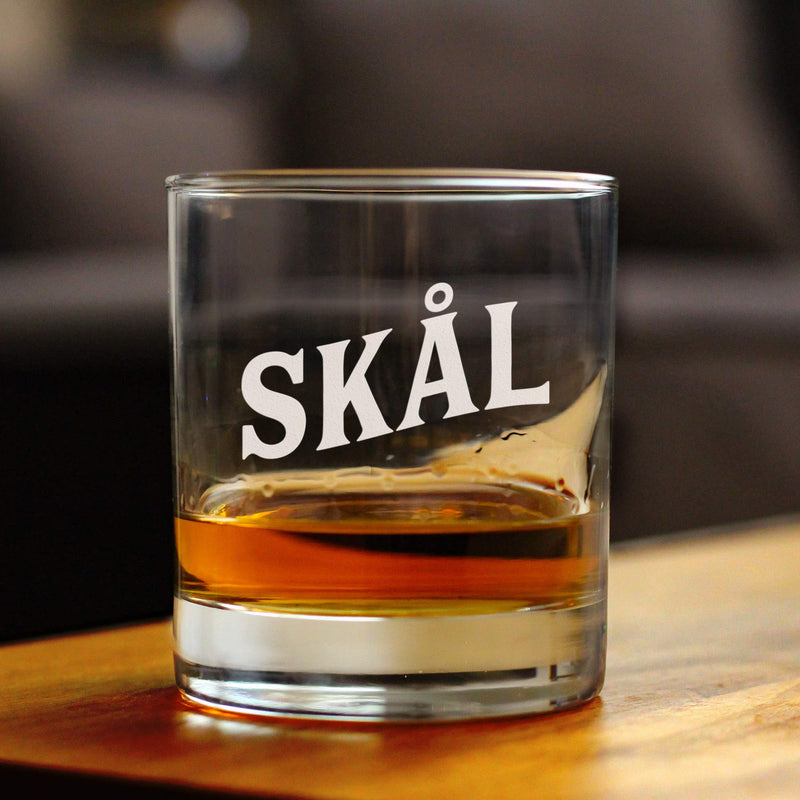 Skal - Norwegian Cheers - Whiskey Rocks Glass - Cute Norway Themed Gifts or Party Decor for Women and Men - 10.25 Oz - BeesActive Australia