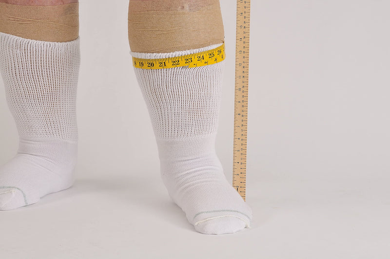 Extra Wide Medical Mid Calf Crew (Pack of 3) Small Tan - BeesActive Australia