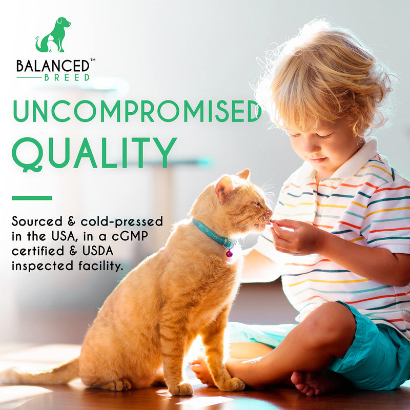 Balanced Breed L-Lysine for Cats Immune Support Skin Coat Sneezing Runny Nose Watery Eyes Cat Multivitamin Omega 3 Cat Vitamins B12 & Folic Acid Natural Booster Supplements Chicken Flavor Catnip Treat - BeesActive Australia