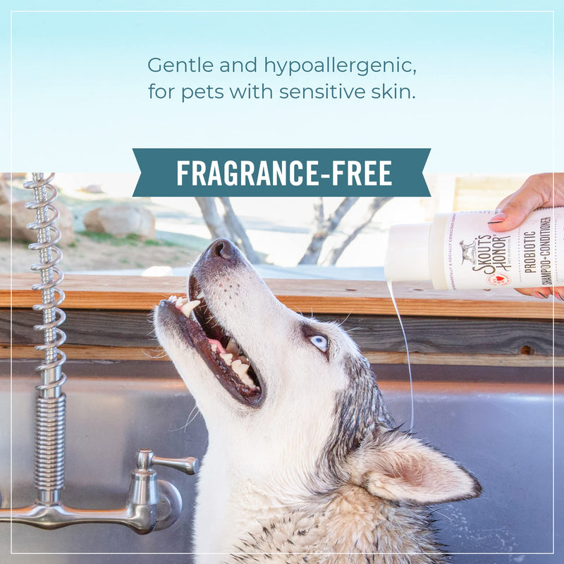 SKOUT'S HONOR: Probiotic Deodorizer - 8 fl. oz. - Hydrates and Deodorizes Fur, Supports Pet’s Natural Defenses, PH-Balanced and Sulfate Free - Avocado Oil - BeesActive Australia