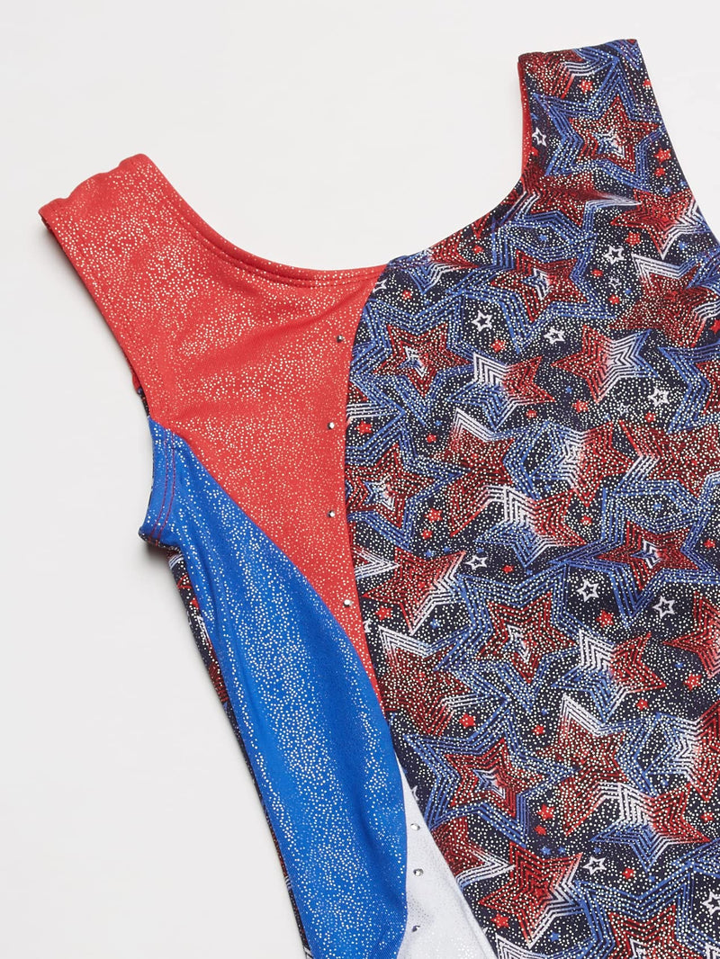 Jacques Moret Girls' Fun Gymnastics Leotard Big Girls Medium Funstars Printed - BeesActive Australia