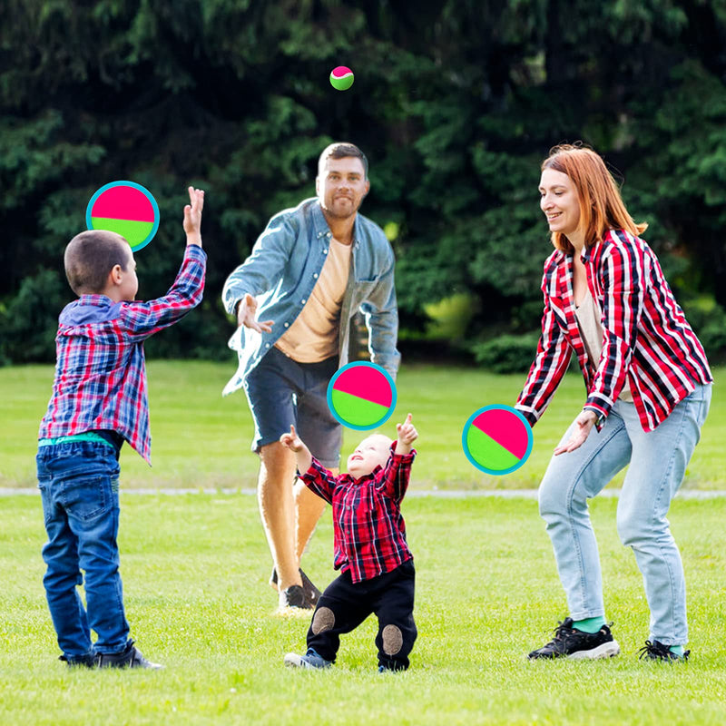 Outdoor Games for Kids, Beach Toys Toss and Catch Ball Set, Beach Games for Kids with 4 Paddles 4 Balls and 1 Storage Bag, Yard Games Outdoor Toys Playground Sets for Backyards/Kids/Adults/Family - BeesActive Australia