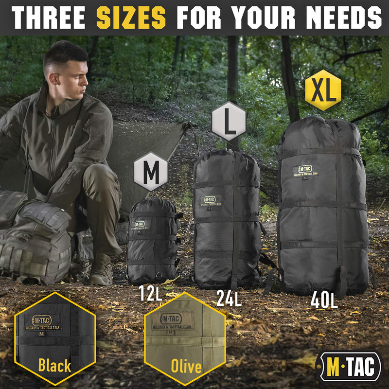 M-Tac Compression Sack - Sleeping Bag Stuff Sack - Compression Bag - 40 Liters - XL Black - BeesActive Australia