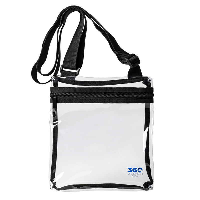 Clear Messenger Bag, Adjustable See-Thru Stadium Approved Transparent Purse Black - BeesActive Australia