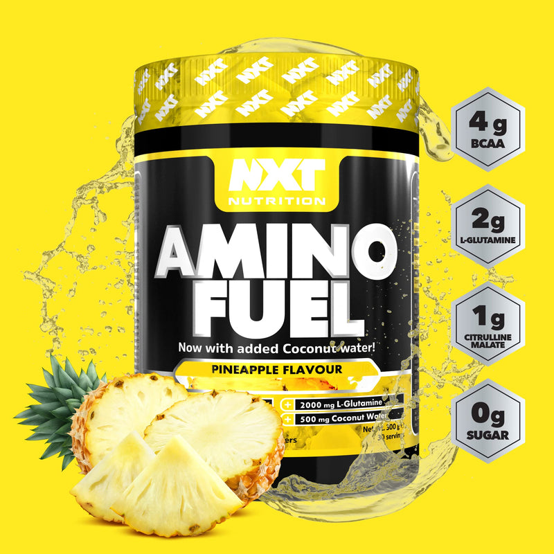 NXT Nutrition Amino Fuel Energy Drink | BCAAs Amino Acids with Beta Alanine, Vitamin D3 and Citrulline Malate – for Performance, Endurance and Energy Support | (Pineapple) - BeesActive Australia