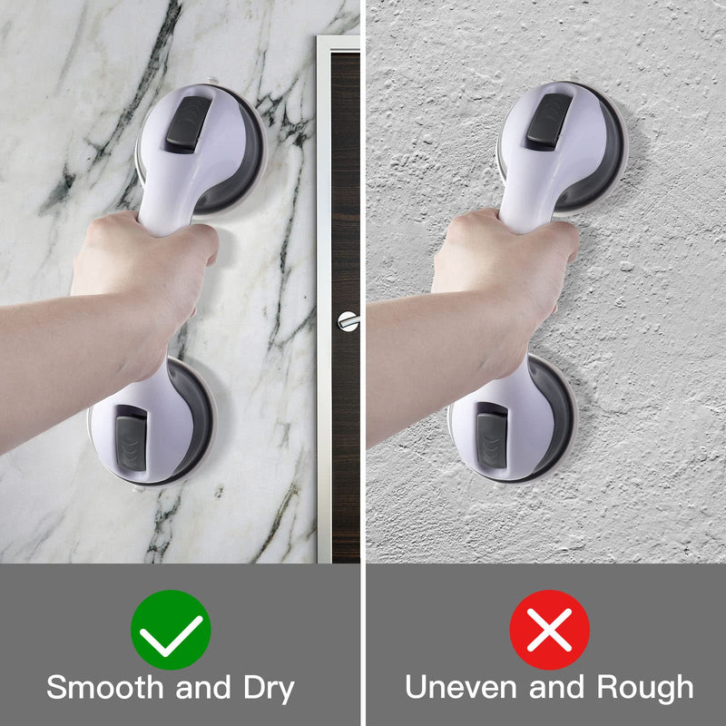 Suction Bathroom Grab Rails, Happybase 2pcs 12 inch Hand Rail for Disabled, Portable Grab Bars, Safety Shower Handle with Suction Cup Fitting, Bath Grips for Elderly Handicap Children Disability Aids Black+gery - BeesActive Australia