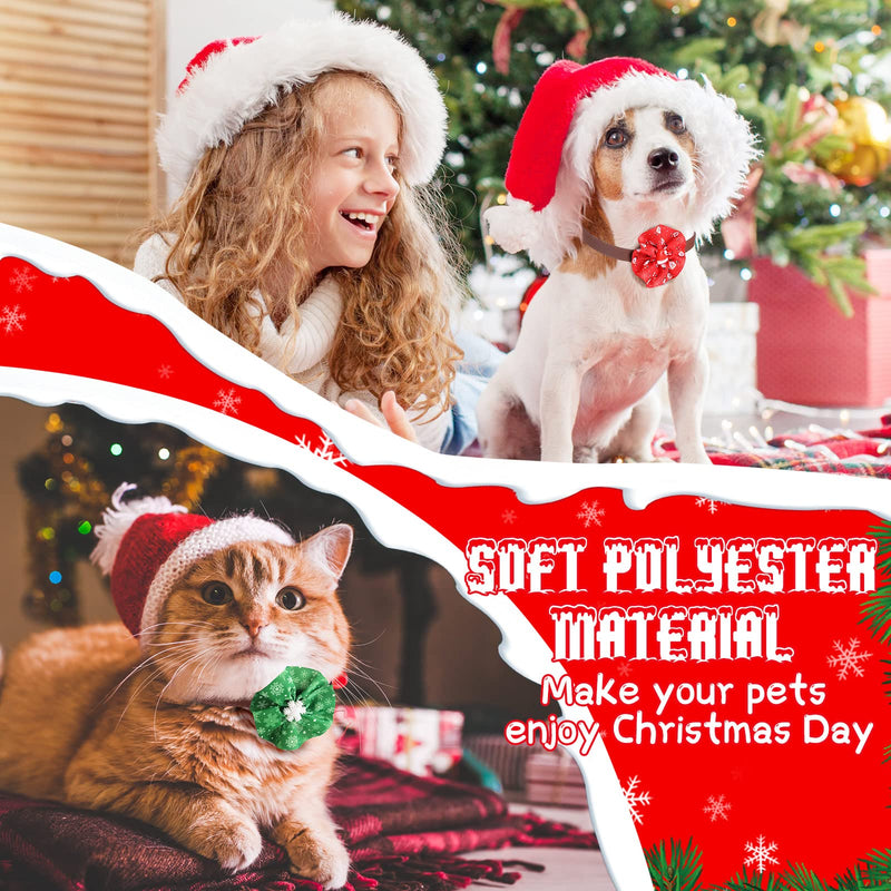 80 Pieces Christmas Dog Collar Charms Xmas Dog Bows Collar Christmas Collar Bow Ties for Small Medium Large Dogs Cats Rabbit Collar Flower Bows Christmas Holiday Party Decoration Costume Supplies - BeesActive Australia