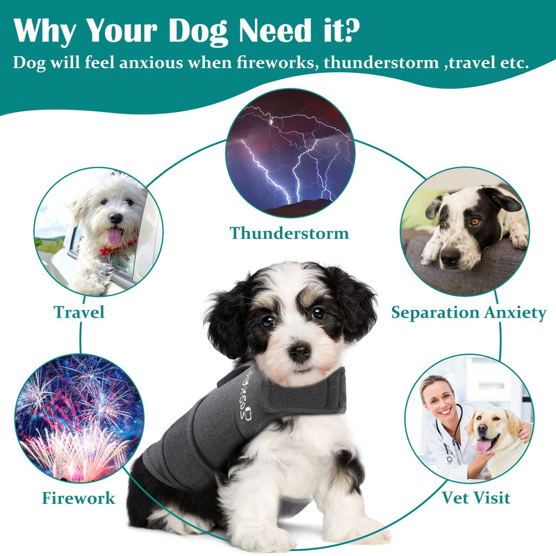 Zeaxuie Baby-Use-Grade Dog Anxiety Vest, Breathable Dog Jacket Wrap for Thunderstorm, Travel, Fireworks, Vet Visits- Calming Coat for Small, Medium & Large Dogs Golden - BeesActive Australia