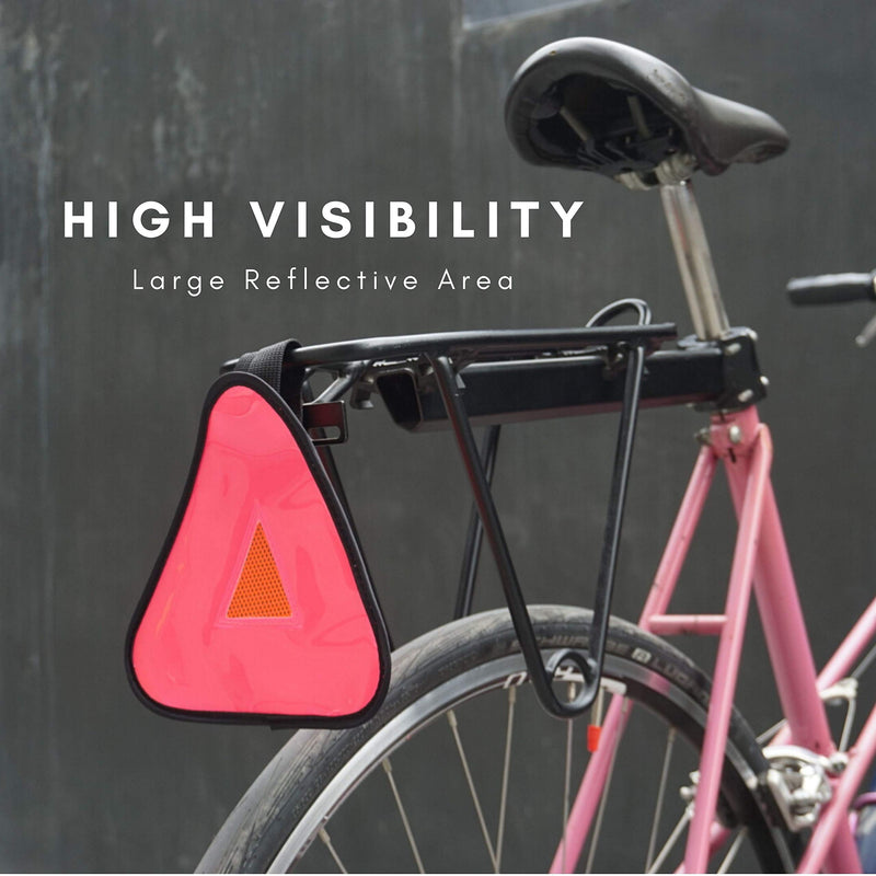 Vincita Reflective Yield Symbol with Velcro Strap - High Visibility for Safety at Night - Safety Reflector for Bike Rack, Backpack, Car Rack - Bicycle Reflective Accessories Yellow - BeesActive Australia