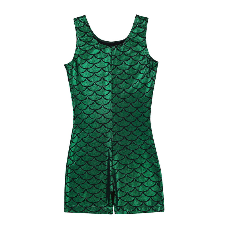 [AUSTRALIA] - Freebily Girls' One-Piece Sleeveless Biketard Unitard Gymnastics Leotard Dancewear Green 12-14 