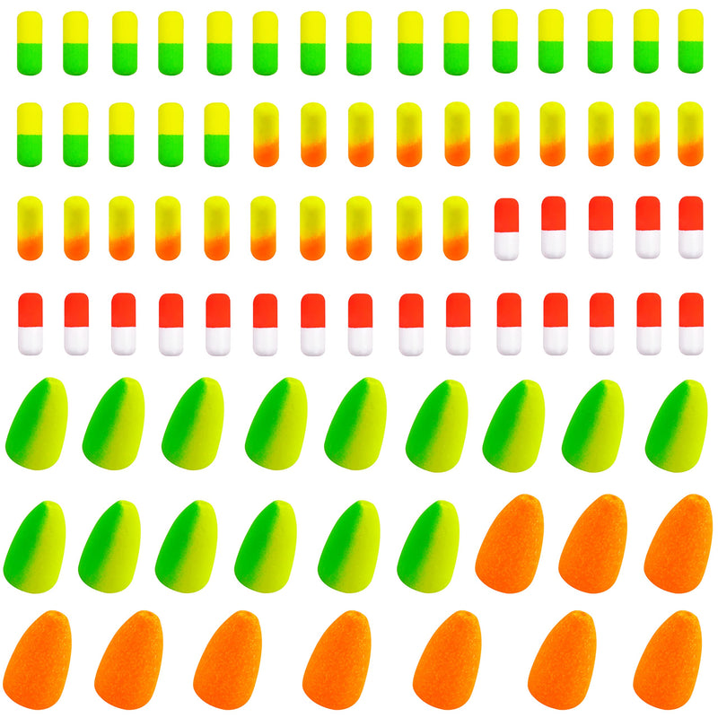 Foam Floats Pompano Rig Kit, 85pcs Fishing Rig Floats Pompano for Surf Fishing Cylindrical Oval Snellfloat for Walleye Catfish Trout - BeesActive Australia
