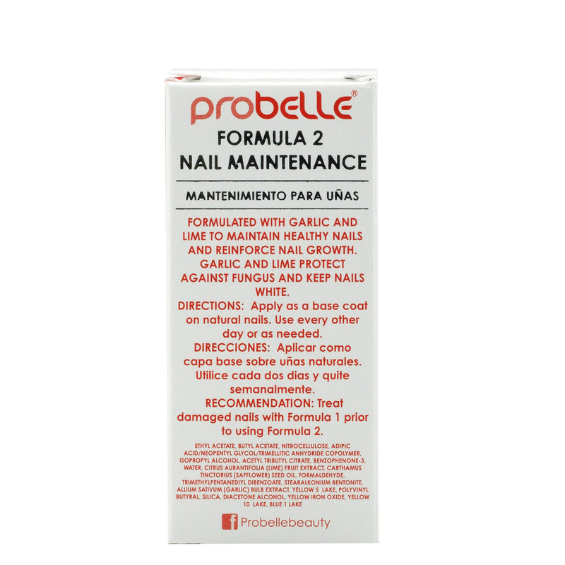 Probelle Formula 2 Nail Maintenance with Garlic and Lime, Nail Hardener and Strengthener with Fungal Protection and Color protection .5 fl oz/ 15 mL - BeesActive Australia