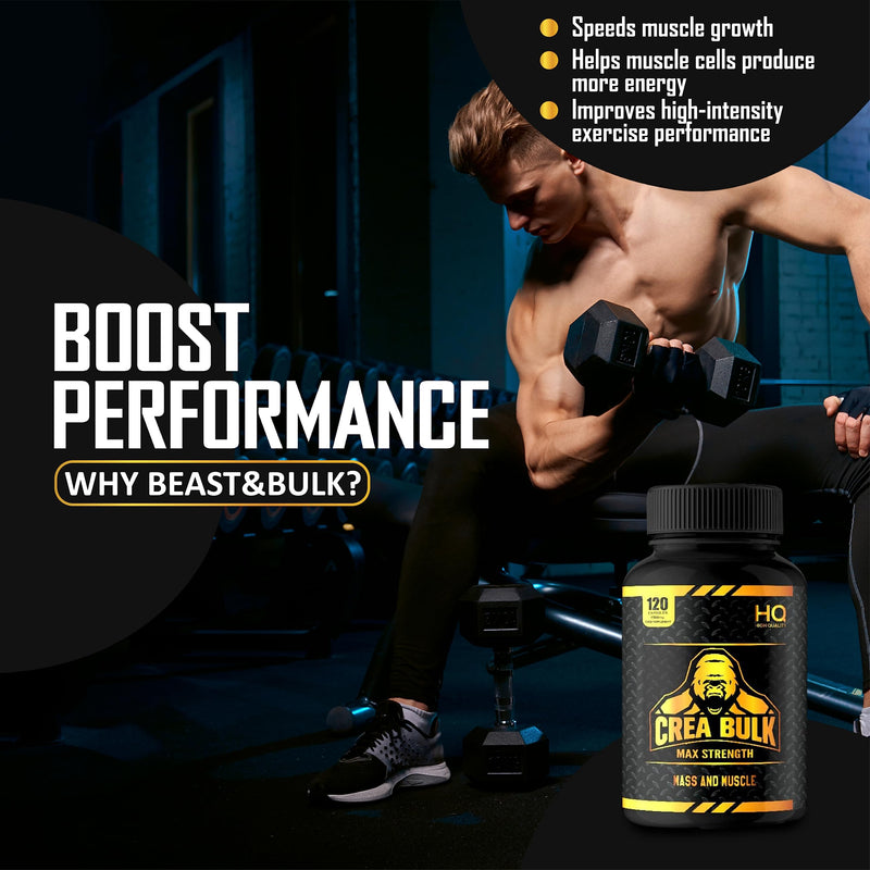 Creatine Monohydrate | New and Improved | Increase Mass and Recovery | added B5 and B6 | Keto and Vegan | Men and Women | 120 Capsules | Produced in The UK & GMP Approved | Unflavoured - BeesActive Australia