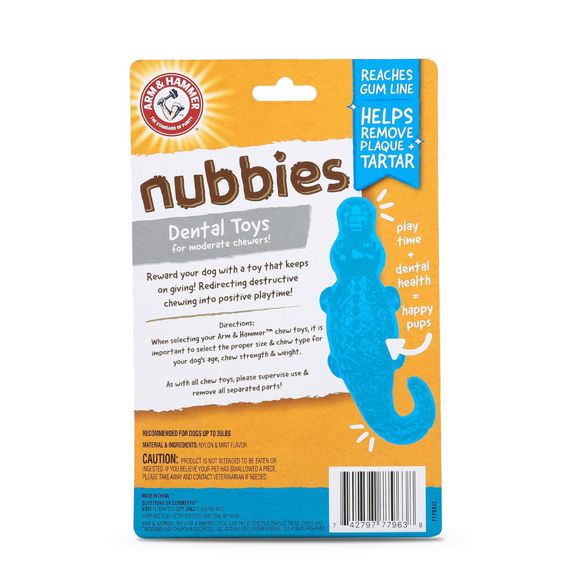 Arm & Hammer for Pets Nubbies Dental Toys - Chew Toy for Dogs, Nubbies Dog Dental Toys - Best Dog Chew Toy, Dental Dog Toys, Arm and Hammer Nubbies Toys for Dogs - Reduces Plaque & Tartar Buildup Gator 1-Pack - BeesActive Australia