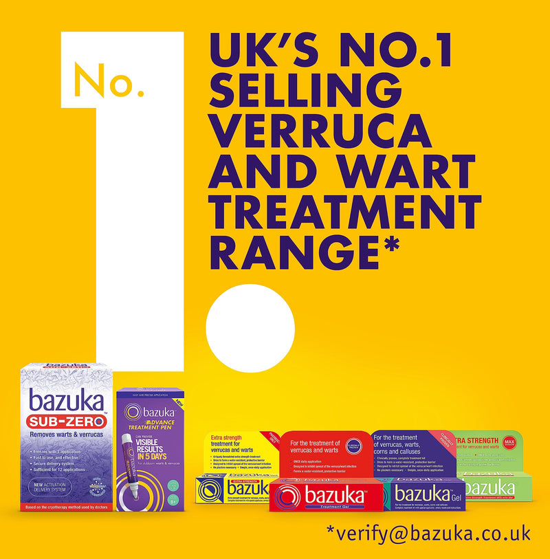 Bazuka Treatment Gel For Effective, Pain-Free Treatment and Removal of Verrucas and Warts. With Emery Board, 6g - BeesActive Australia