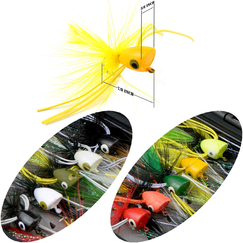 ZHOUJIYING Fly Fishing Flies Kit Fly Assortment Trout Bass Fishing with Waterproof Fly Box， Poppers Flies - BeesActive Australia