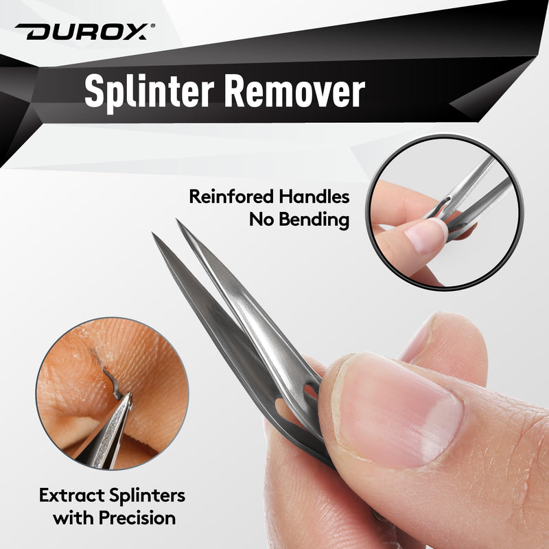 DUROX- Splinter Remover. Splinter Tweezers for Splinter Removal. Sliver Remover to Remove Splinter Out. Sharp Tweezers to Extract Cactus, Wood and Metal Splinter. Pointy Tweezers for First Aid Kit - BeesActive Australia