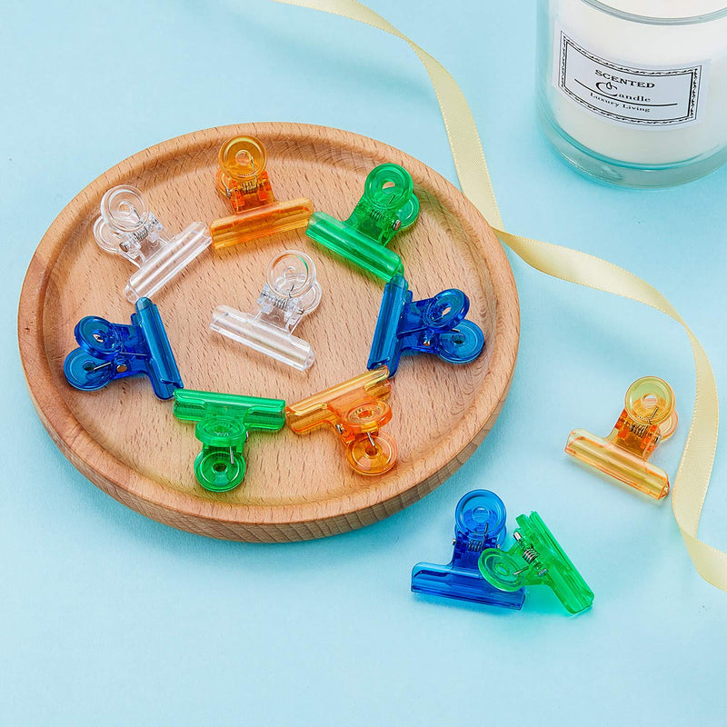 20 Pieces C Curve Nail Pinching Clips Plastic Bulldog Clips Multi-function Nail Art Accessories for Nail Fiberglass Extension and Fixation, 4 Colors - BeesActive Australia