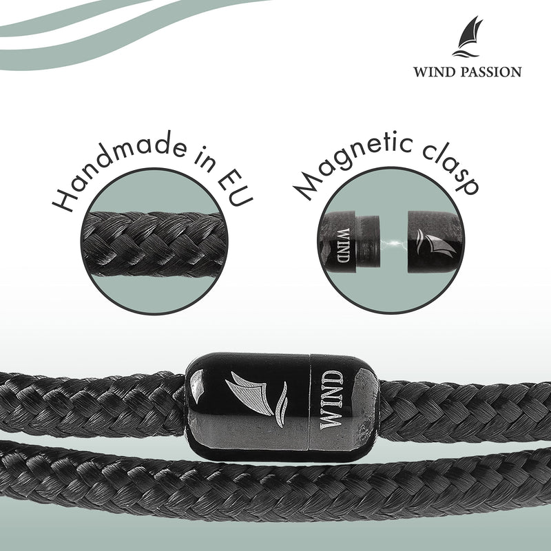 Wind Passion - Paracord Bracelet for Men - Bracelet for Women - Magnetic Bracelet for Men - Rope Bracelet for Men Wrist Bracelet - Bracelet String With Magnetic Clasp - Sturdy & Waterproof Surfer Bracelets - Valentine's Day Gift - BeesActive Australia