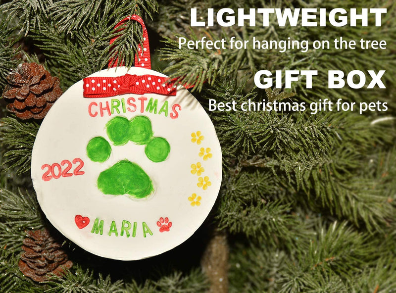 LOOBANI Dog Paw Print Ornaments Kit,DIY Pet Footprint Memorial Impression Keepsake for Puppy and Cats Owners with Light Clay & Deluxe Tool Set 2 Packs - BeesActive Australia