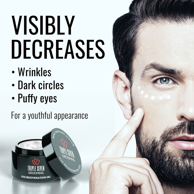 Triple Seven Grooming: Men’s Eye Rejuvenation Gel - Natural and Organic Anti-Aging Formula to Reduce Puffiness, Dark Circles, Wrinkles, Crows Feet, and Eye Bags. - BeesActive Australia
