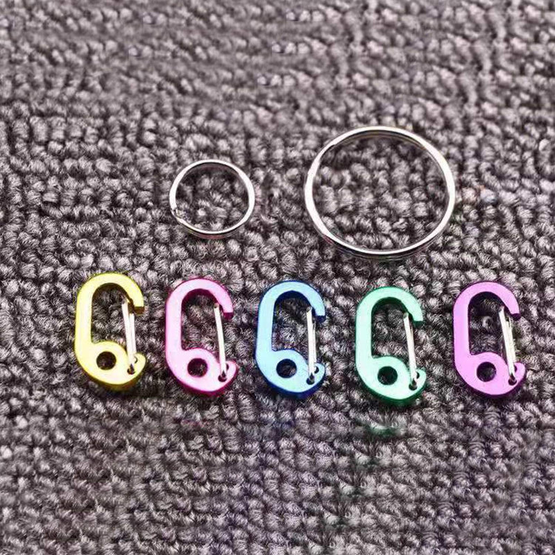 ABCOOL 7PCS Keychain Keyring Clips Mini Carabiner - 1 inch Micro Tiny Small Fixed Eye Hole Paracord Aluminum Hooks for Home Rv Camping Fishing Hiking Traveling and Sports Outdoors - BeesActive Australia