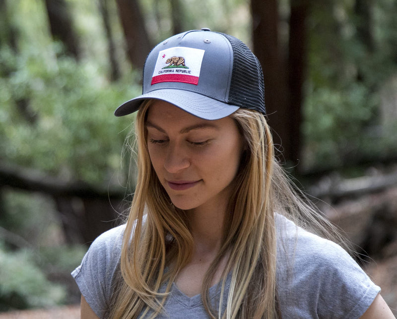 International Tie Premium Flag Hats - Snapback Trucker Baseball Hat (Black California) - BeesActive Australia